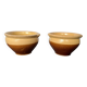 2 glazed stoneware bowls