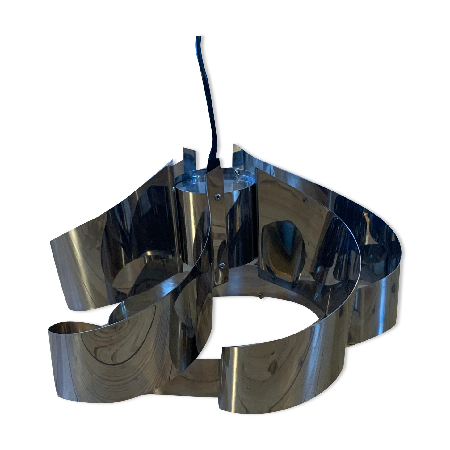 Space Age chrome metal chandelier