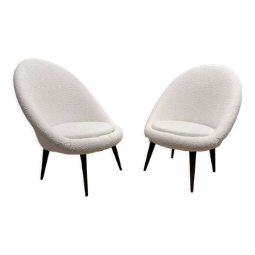 Paire de fauteuils mid-century restaurés