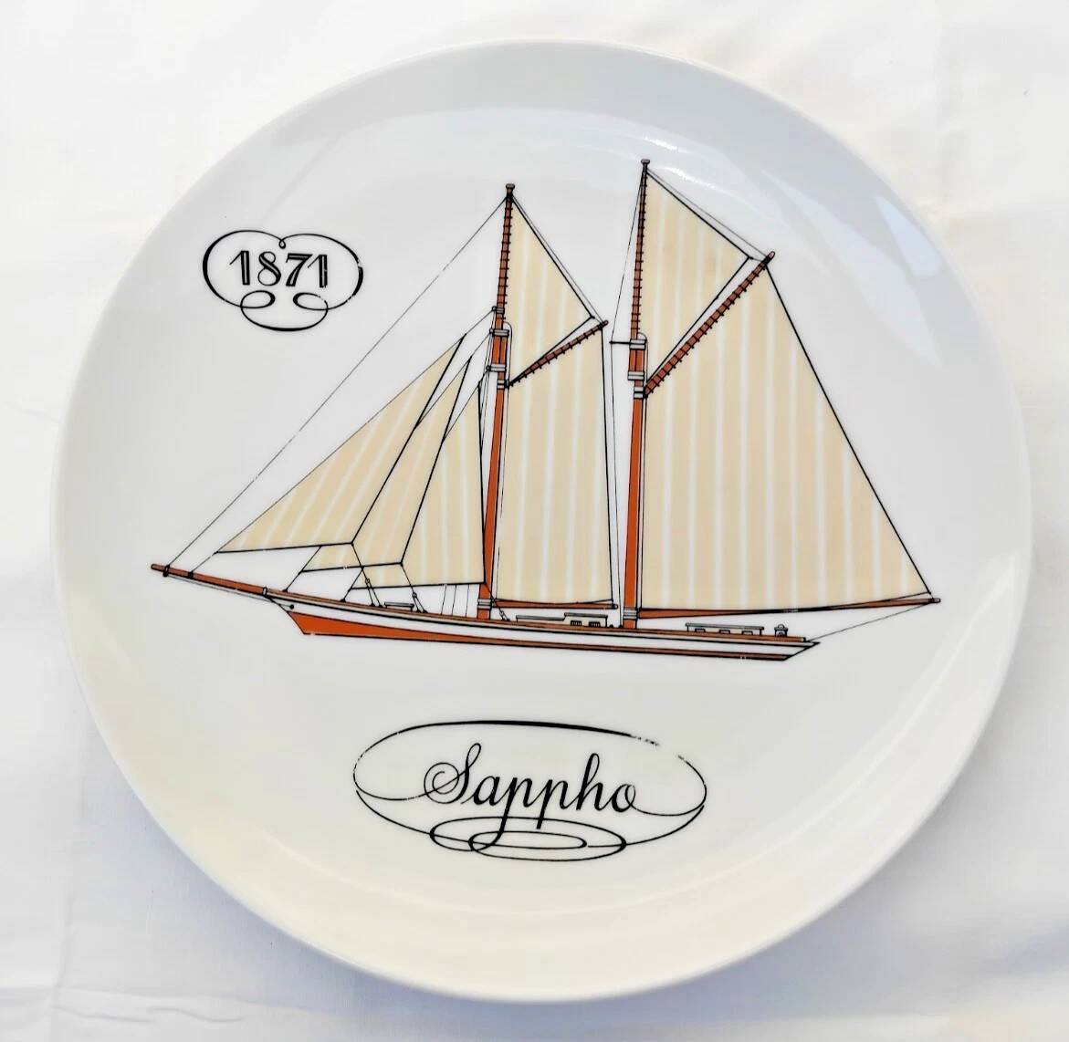 Auteuil Porcelain - Set of 6 Flat Plates - Nautical Theme