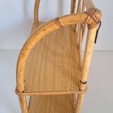 Set of bamboo wall shelves