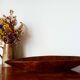 Oblong wooden brutalist bowl