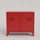 Mobilier en métal rouge de style industriel