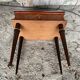 Nightstand Pair Wooden Drawer Compass Legs Vintage #D505