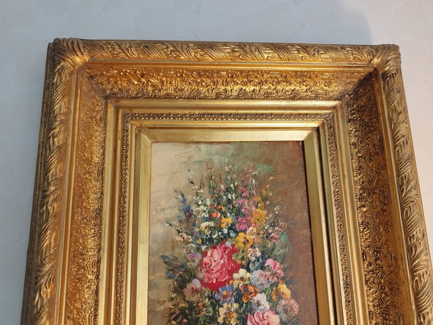 Oil on panel "Bouquet of flowers" signed Robert Mogisse