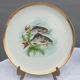 Set 12 plates porcelain fish edge laurel gold Bernardaud