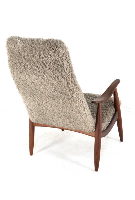 Mid century modern Armchair brown doodle (1) - total restoration - unique
