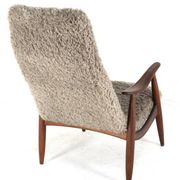 Fauteuil moderne du milieu du siècle en doodle marron (1) - restauration totale - unique