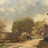 Oil on panel François-Edouard Bournichon Basse-Goulaine late 19th century