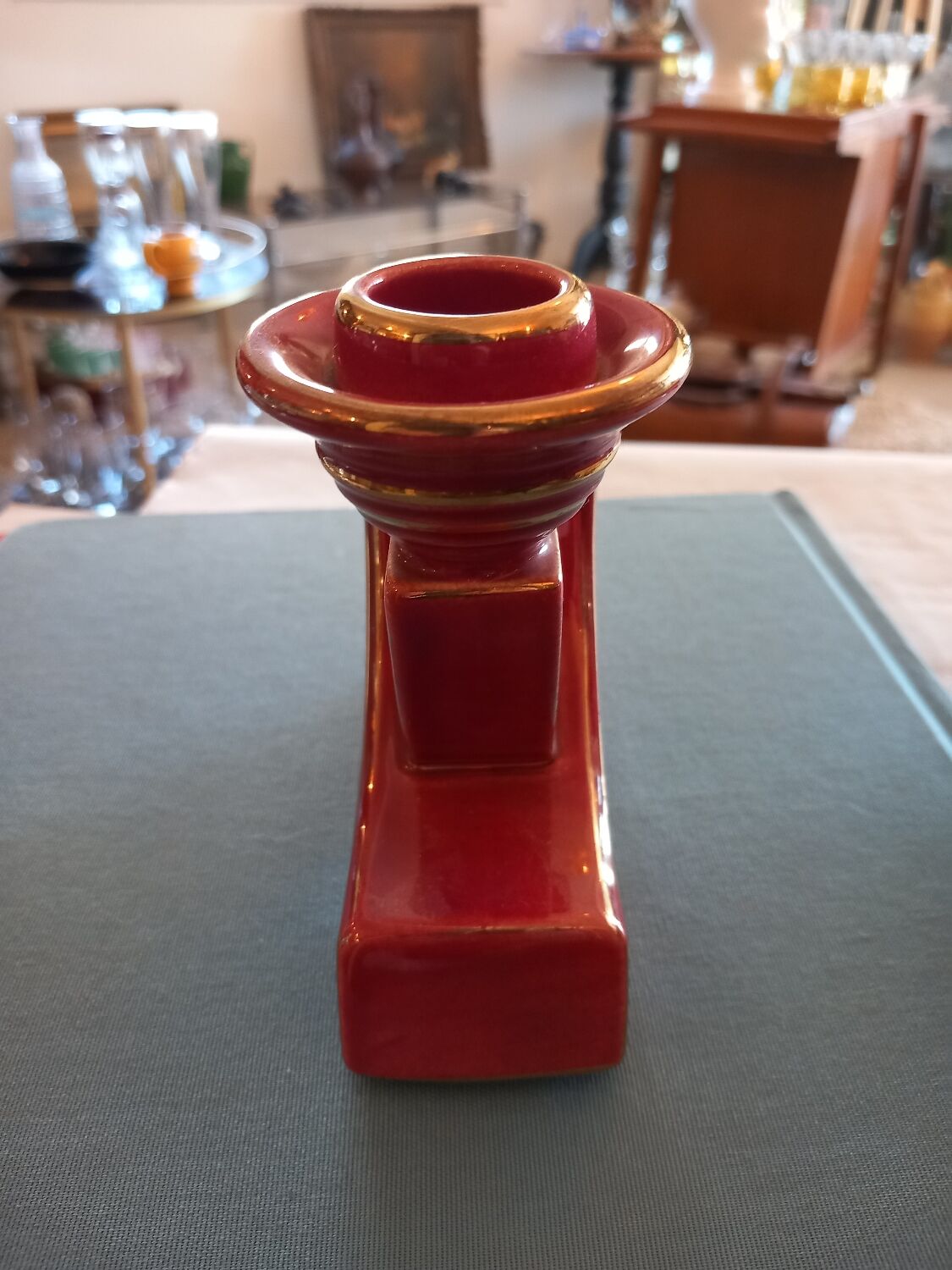 Candlestick 50s in faience