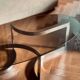 Paul Legeard coffee table with smoked glass and vintage chrome from the 1970s.