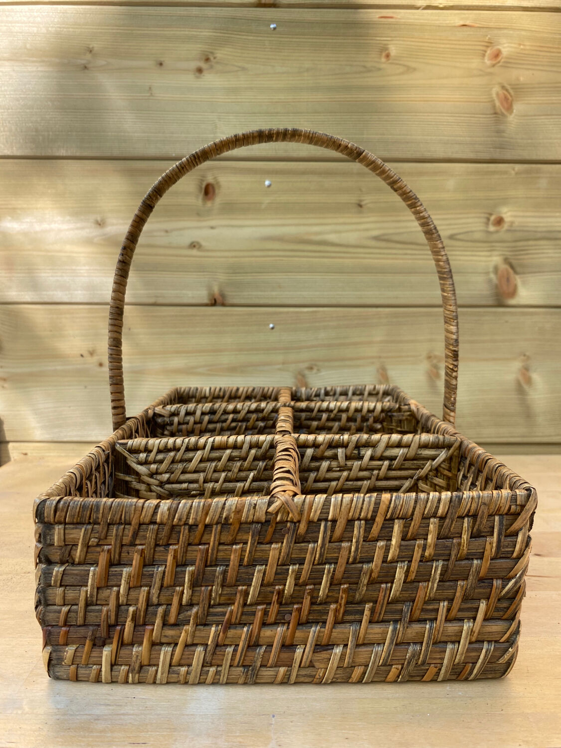 Wooden glass basket