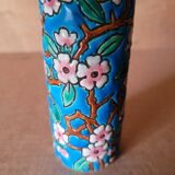 Longwy enamel roller vase