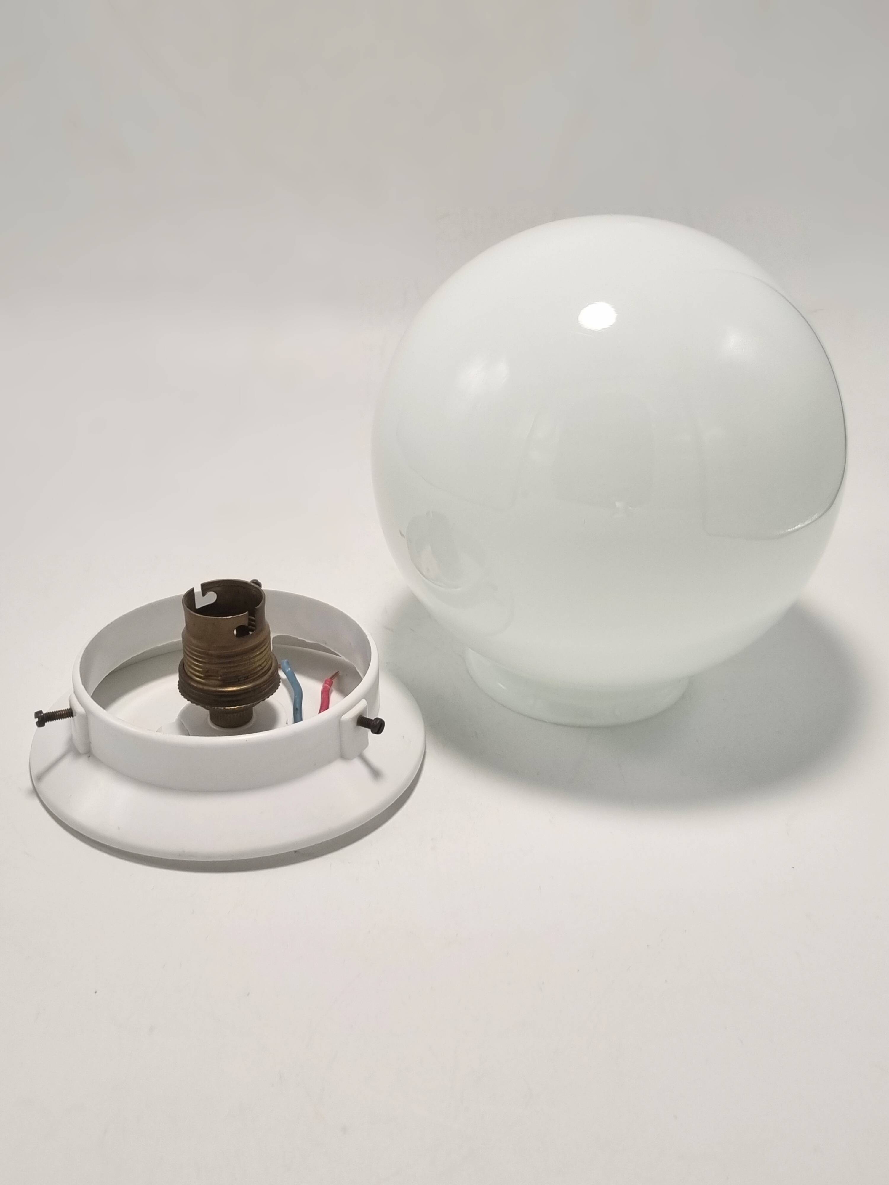 Opaline globe ceiling light