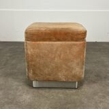 70s suede trunk pouf