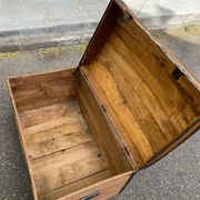19th-century vintage wooden mallet with steel reinforcement.
