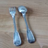 Christofle silver-plated fork and soup spoon