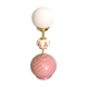 Table lamp, pink, opaline and brass ceramic