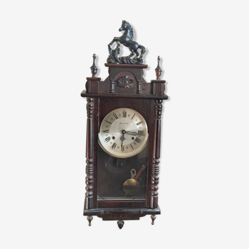 Pendule regulator 31 tage acier inoxydable bois, bronze, verre - xxe siècle