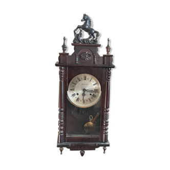 Pendule regulator 31 tage acier inoxydable bois, bronze, verre - xxe siècle
