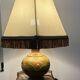 Ceramic table lamp with flower decor