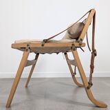 Fauteuil danois avec sangles en toile et cuir, XXe siècle