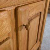 Large 4-door elm sideboard circa 1980s