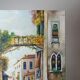 Venetian tableau oil on panel vintage/old canal and façades