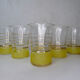 6 old vintage yellow granite glasses 50s