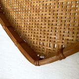 Pair of decorative trays in braided bamboo