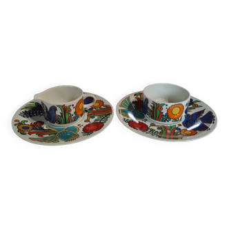 Ensemble Ramequin crémier sous-tasses Villeroy et Boch modèle Acapulco