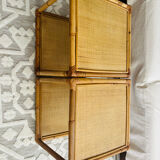 Set of two rattan bedside or side tables