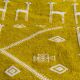 Hand-woven yellow and white kilim rug in natural wool