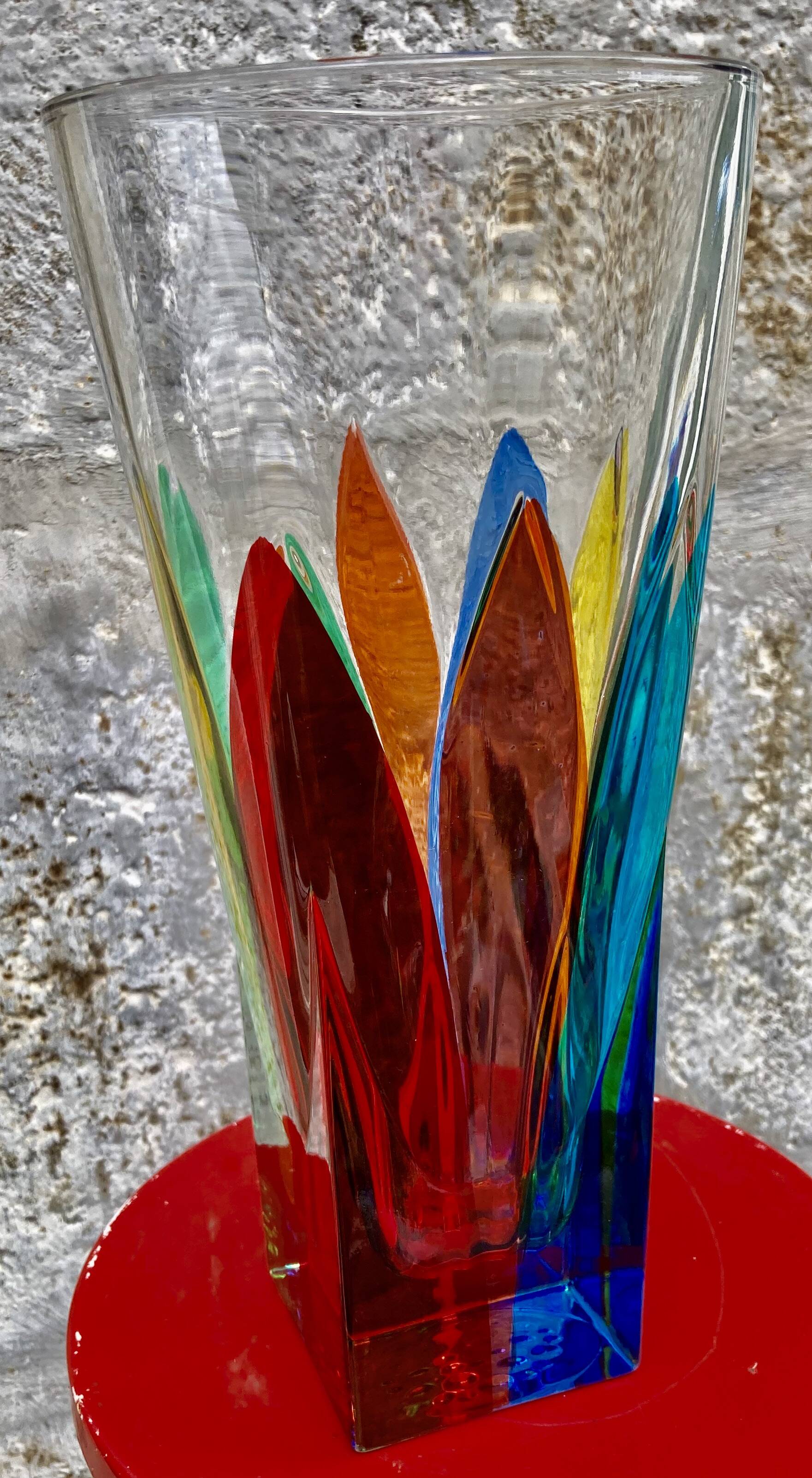 Multicolor vase signed cc zecchin - size xxl