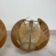 Pair of Scandinavian pendant lamps in wood and wires