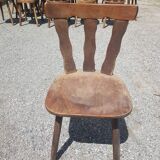 Old bistro chairs in solid oak wood