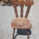 Old bistro chairs in solid oak wood
