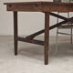 Vintage workshop folding table in oak with a hand-patinated black top.