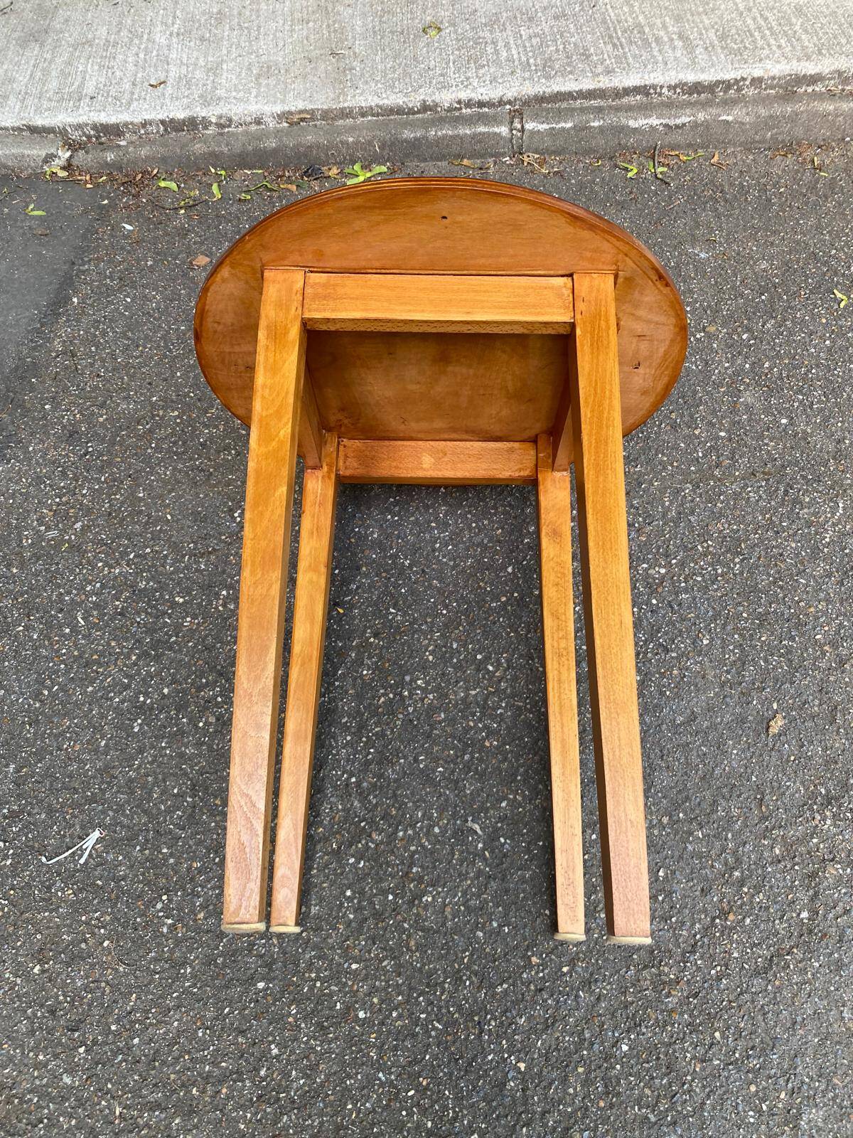 1960s Scandinavian round wooden side table