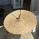 Large suspension, rattan luminaire in hat shape D:80cm