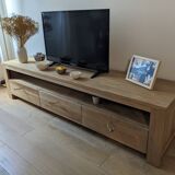Solid teak TV stand, Minimalys by Tikamoon, 170 cm
