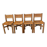 Set of 4 Méribel chairs by Charlotte Perriand 1950