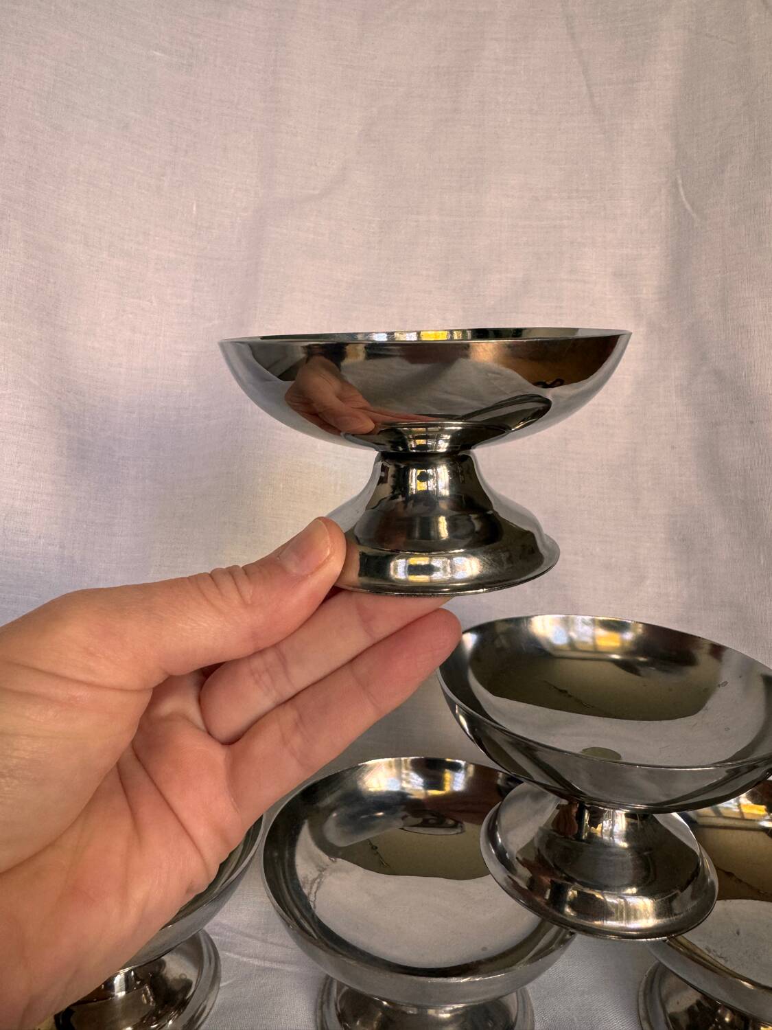 5 coupes à glace en acier inoxydable