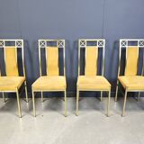 Chaises de salle à manger vintage en laiton de Belgochrom, années 1970