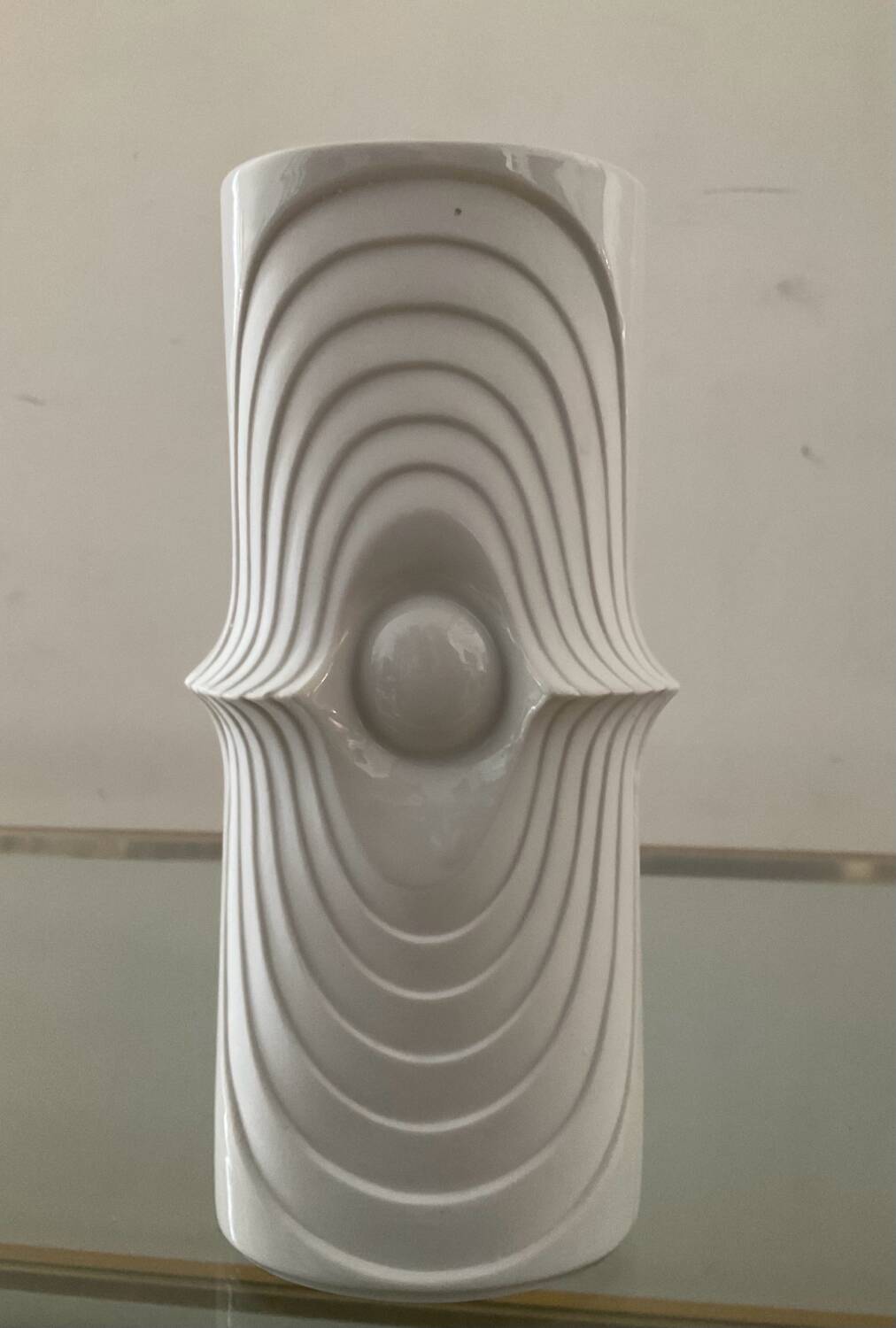Vase op art en porcelaine royal bavaria kpm années 70