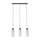 Three-arm pendant lamp made of opaline glass and metal, cascade lamp, minimalist lighting