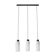Three-arm pendant lamp made of opaline glass and metal, cascade lamp, minimalist lighting