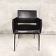 Vintage armchair in skai and black metal 60s