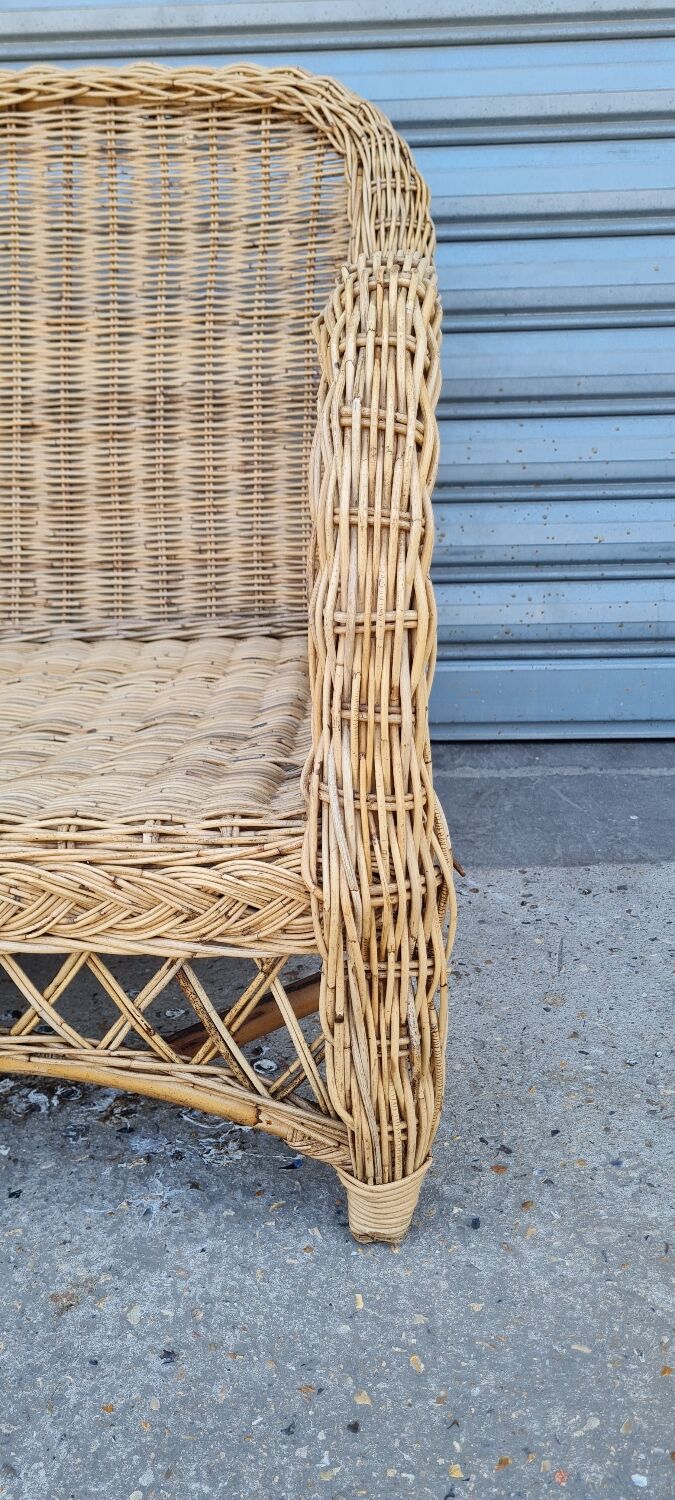 Rattan and wicker sofa 1960