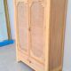 Parisian Art Deco wardrobe in stripped natural wood – floral patterns
